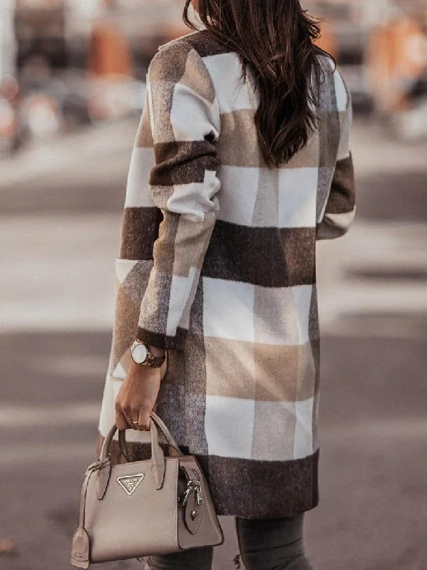 Oversized Patch Pocket Plaid Coat Bomber Jacket Denim Jacket Leather Jacket