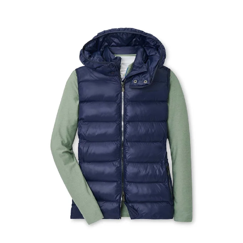 Peter Millar Boeing Women's Chiron Hooded Vest Hoodie with Exposed Zipper Edgy Industrial