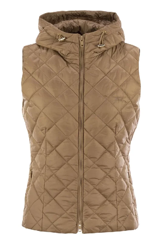 Quilted nylon waistcoat Elegant Down-Filled Waistcoat