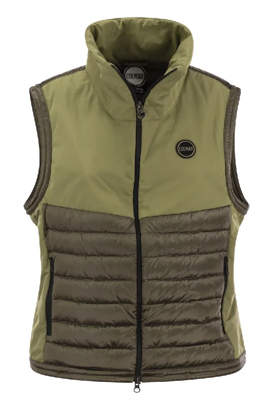 Recycled fabric colourblock waistcoat Trendy Hooded Waistcoat Vest