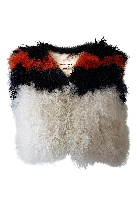 SONIA RYKIEL Multi-Coloured Maribou Feather Waistcoat (38) Elegant Lightweight Waistcoat SONIA RYKIEL Multi-Coloured Maribou Feather Waistcoat (38) Elegant Lightweight Waistcoat
