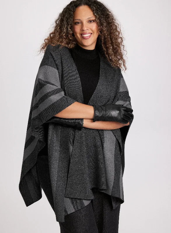 Stripe Print Shawl Soft Cashmere Shawl Wrap