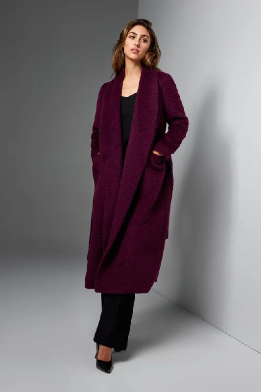 Sylvie Shawl Wrap Coat - Burgundy Wool, Alpaca and Silk Comfortable Summer Shawl Wrap Sylvie Shawl Wrap Coat - Burgundy Wool, Alpaca and Silk Comfortable Summer Shawl Wrap