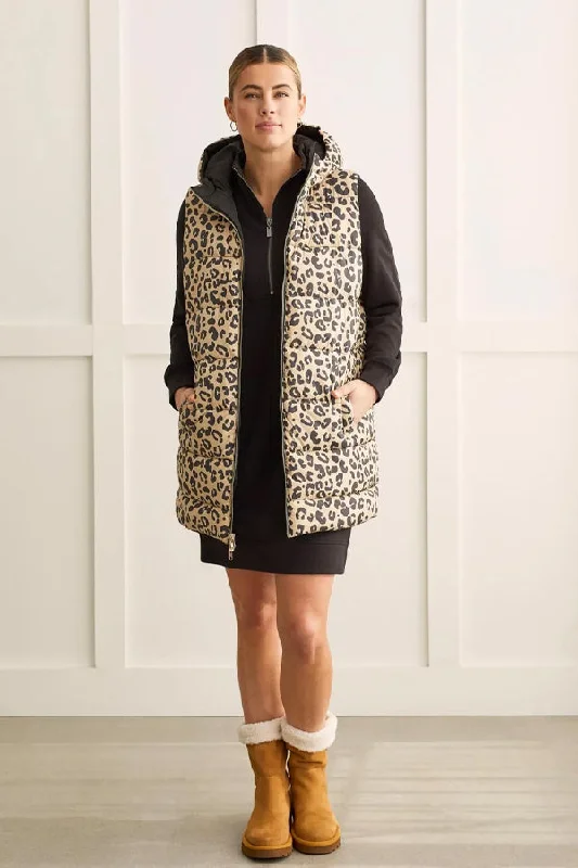 Tribal Reversible Hooded Vest Hoodie with Hidden Zipper Minimalist Clean