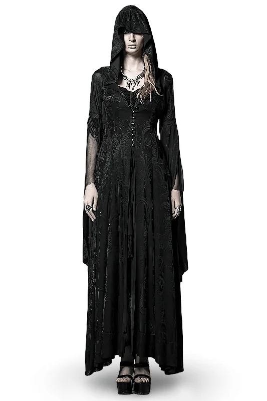 Vintage Gothic Hooded Cape with Long Sleeves for Women Hoodie with Elastic Cuffs Stretchable Comfortable Vintage Gothic Hooded Cape with Long Sleeves for Women Hoodie with Elastic Cuffs Stretchable Comfortable