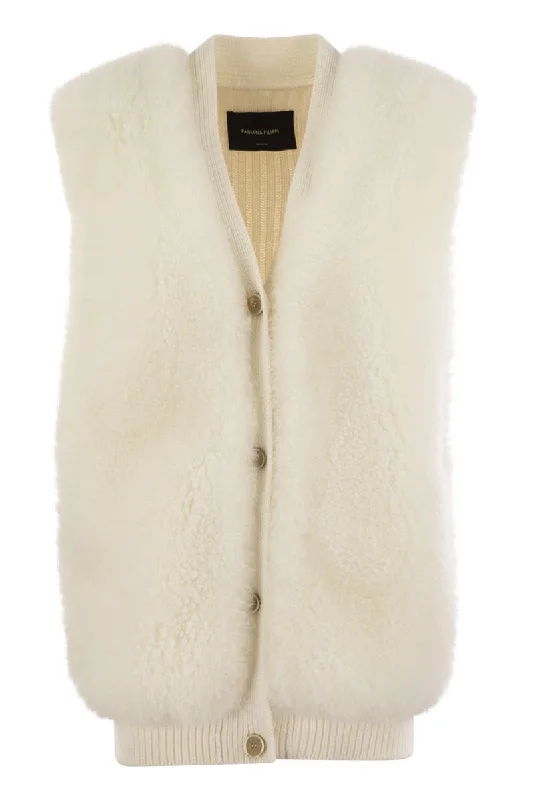 Waistcoat with shearling Stylish Button Waistcoat Vest