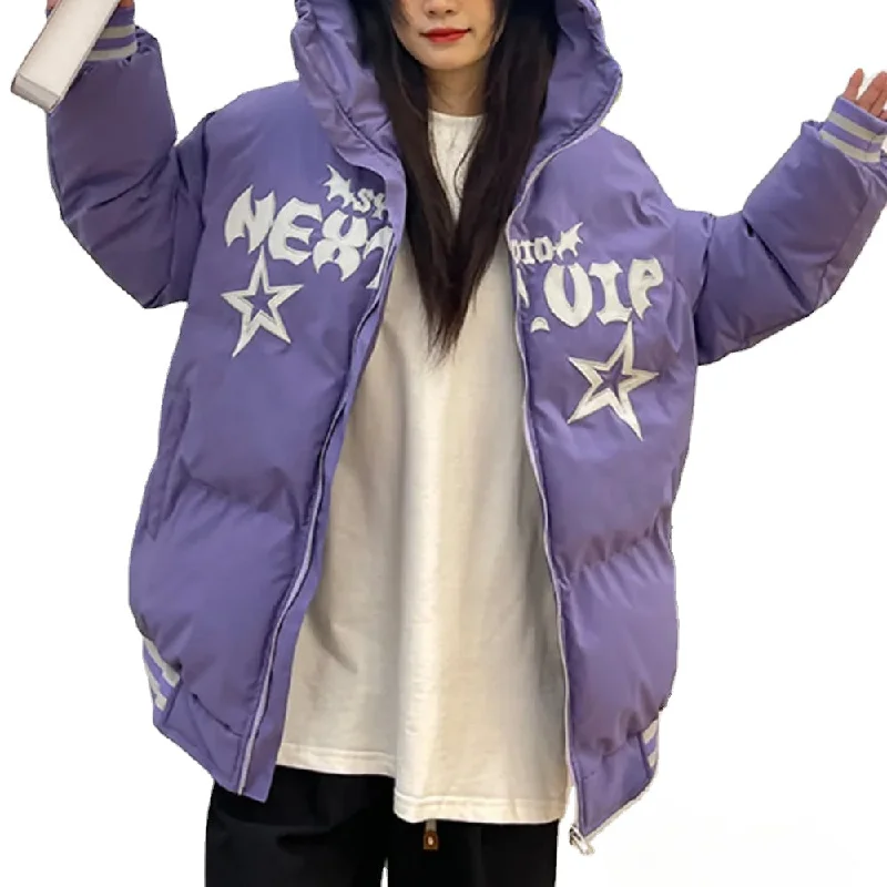 Women's High Street Demon Star Coat Buttoned Toggled Snapped