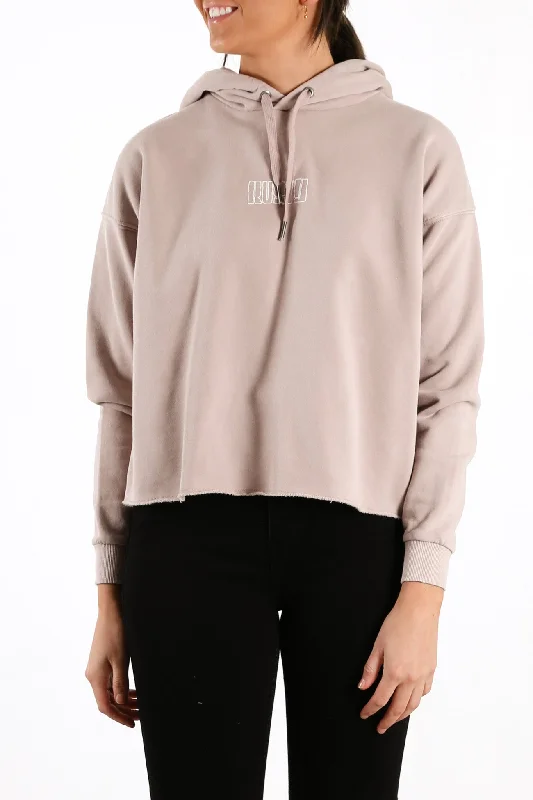 Worldwide Crop Hooded Fleece Bark Hoodie with Color Block Contrast Stylish