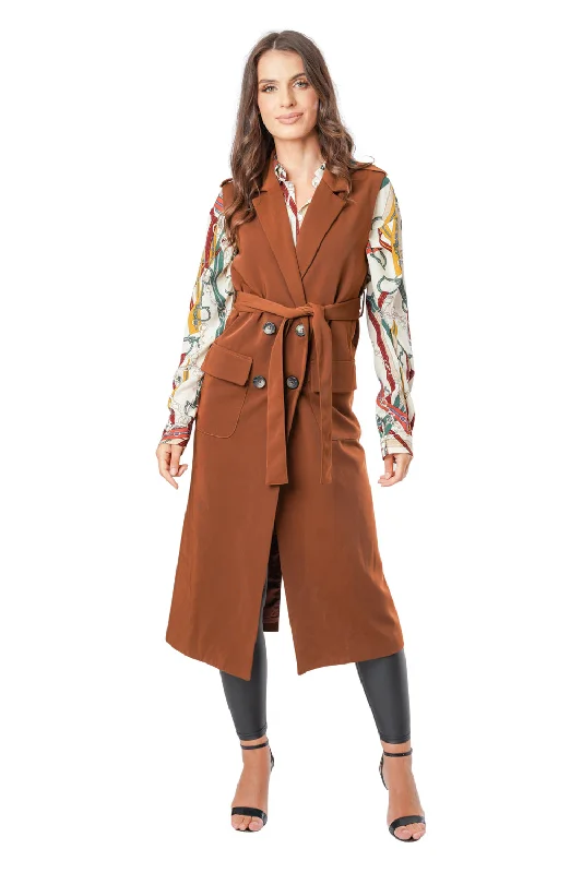 Longline Sleeveless Button Waistcoat Classic Button-Down Waistcoat