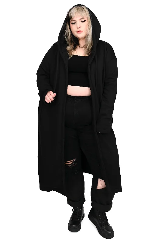 Bury A Friend Oversized Hooded Duster Hoodie with Hem Patch Decorative Personalized