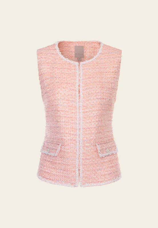 Contrasting Embellished-trim Flap-pocket Waistcoat Classic Plaid Waistcoat Vest