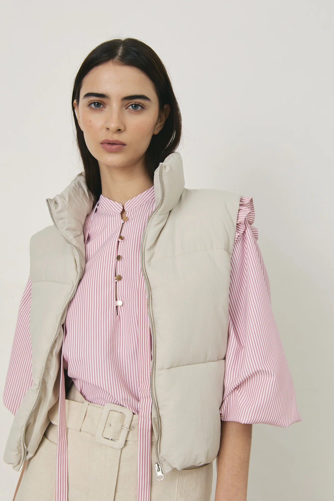 Doons Puffer Vest - Sand Pastel Wool Vest