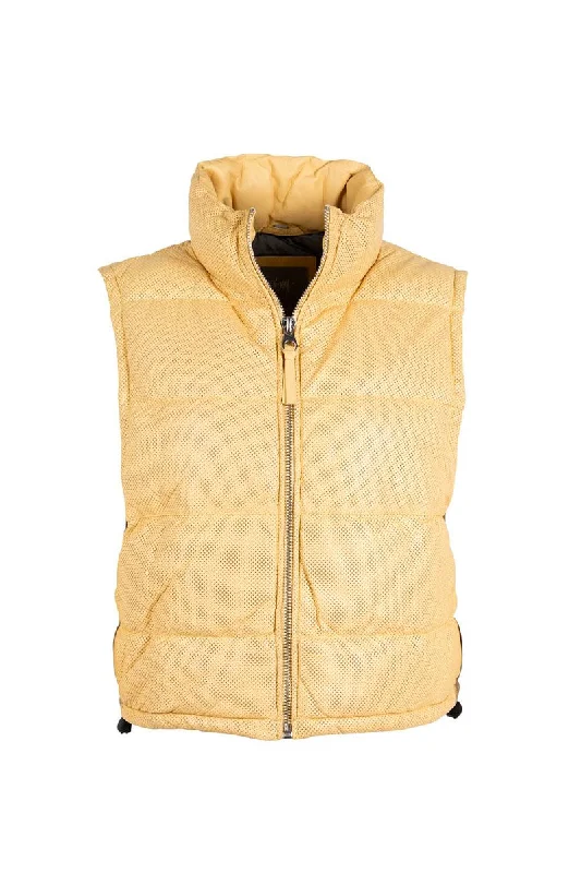 Ellice Leather Vest - Yellow Vintage-Inspired Vest