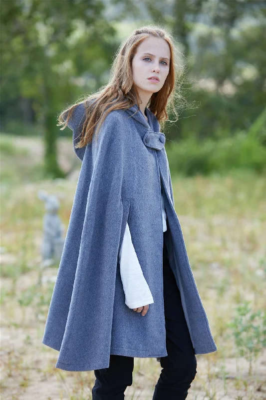 The New Yorker | Hooded Cashmere Cape Hoodie with Hem Elastic Stretchable Comfortable