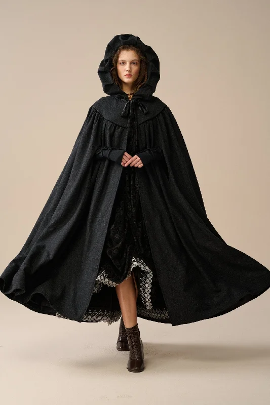 Perfumer 33 | hooded wool cloak Hoodie with Magnetic Closure Innovative Modern