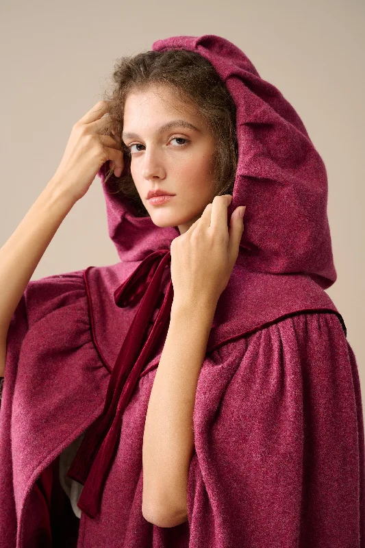 Perfumer 33 | hooded wool cloak Hoodie with Velcro Closure Adjustable Secure