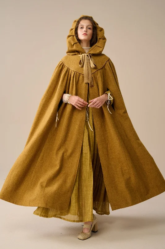 Perfumer 33 | hooded wool cloak Hoodie with Drawstring Waist Adjustable Fitted