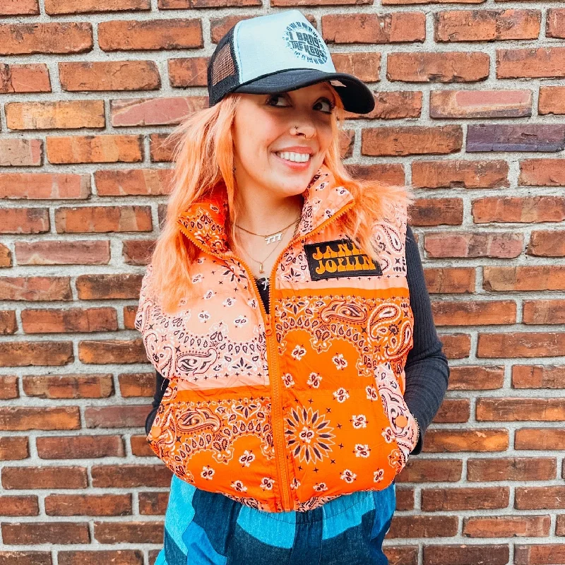 Western Cropped Puffer Vest Plush Faux Fur Vest