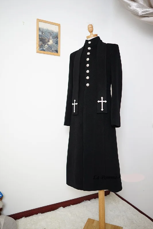 La Pomme~Ringo Monogatari~Ouji Lolita Stand Collar Coat Herringbone Houndstooth Plaid