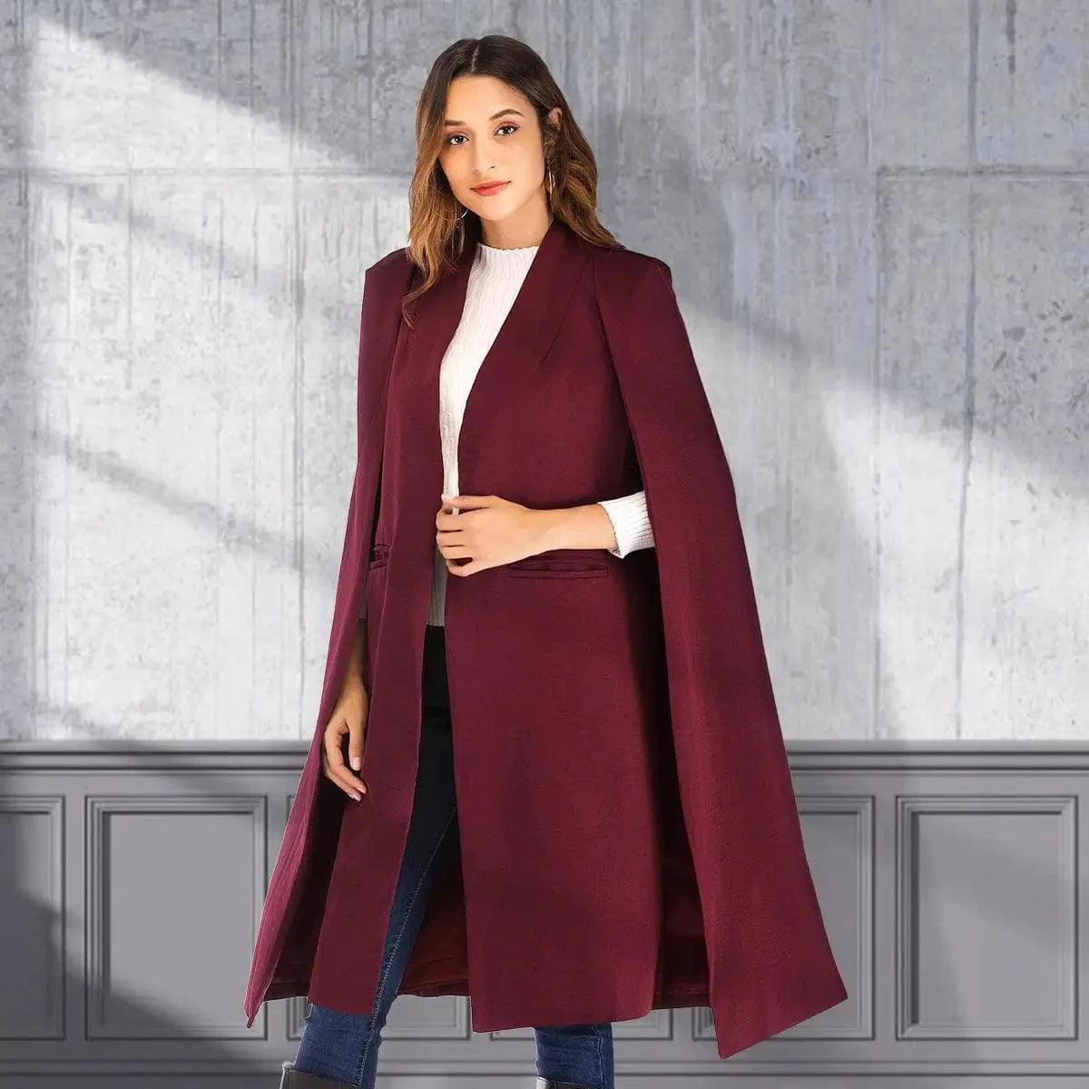 Long Women's Shawl Windbreaker Cloak Coat Luxurious Cashmere Shawl Wrap