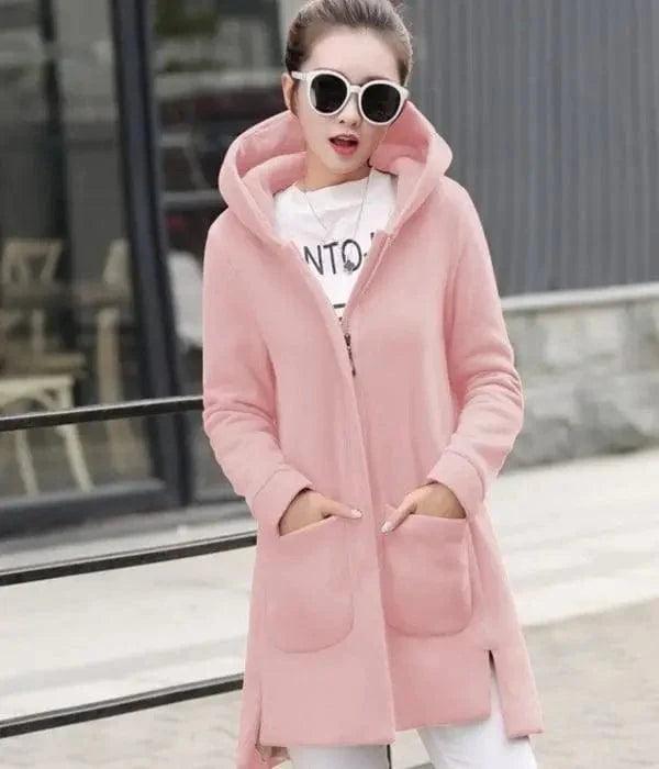 Plush hooded sanitary women loose Hoodie with Button Placket Classic Preppy