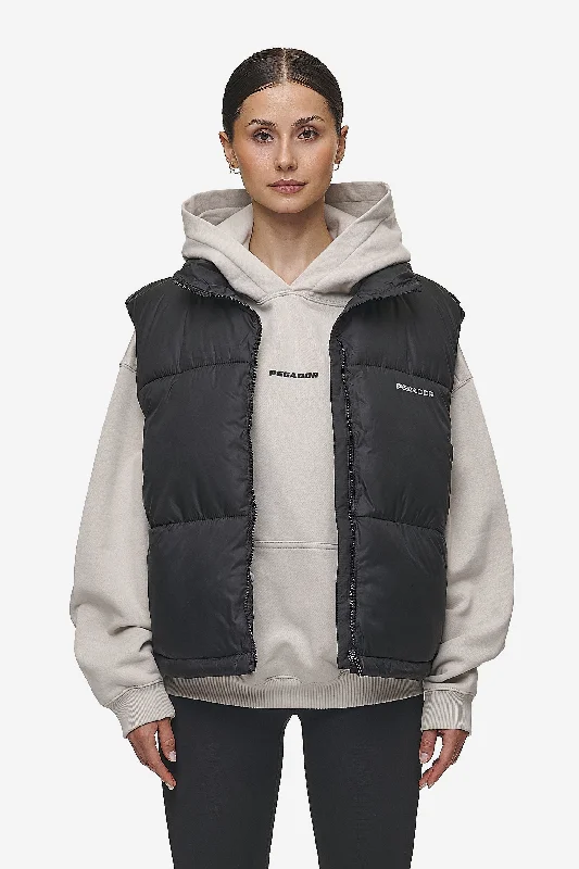 Priory Puffer Vest Black Sleeveless Peacoat Vest