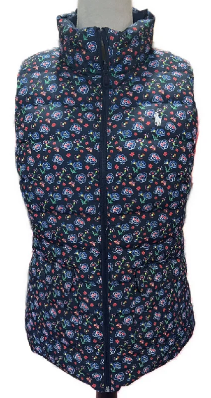 New Ralph Lauren Women's Navy Reversible Puffer Vest Size S MSp$298 Urban Chic Vest
