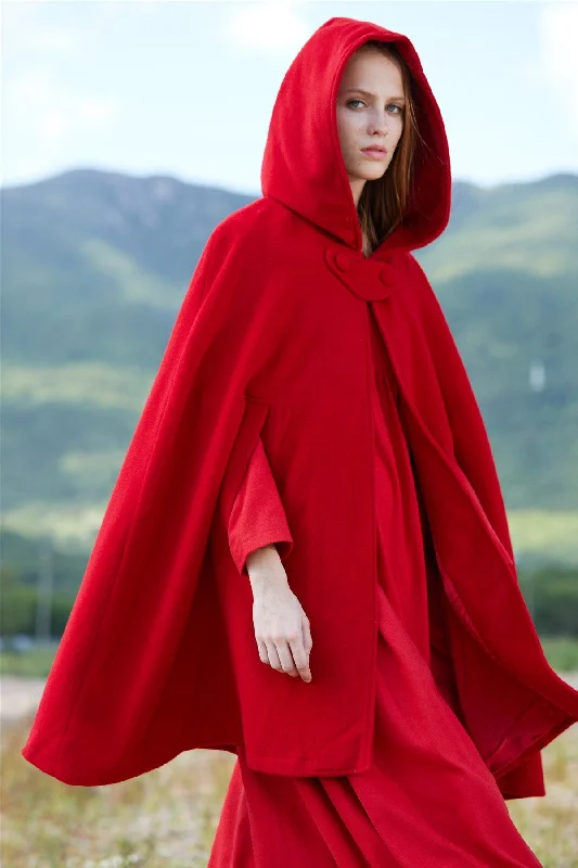 The New Yorker | Hooded Cashmere Cape Hoodie with Hem Fringe Bohemian Relaxed