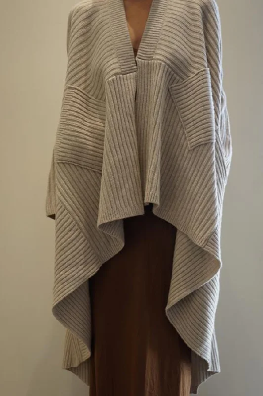 Ribbed Shawl Coat (Sold Out) Warm Woolen Shawl Wrap