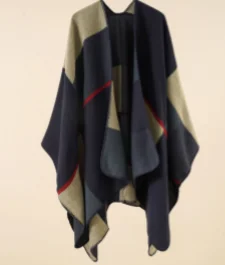 Shawl/Cape Women's Super Soft Warm Blue/Beige/Red RTBLUBERSH Fashionable Oversized Shawl Shawl/Cape Women's Super Soft Warm Blue/Beige/Red RTBLUBERSH Fashionable Oversized Shawl