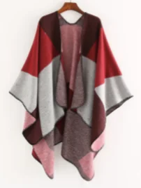 Shawl/Cape Women's Super Soft Warm Red/Grey/Maroon Rtrgblas Lightweight Cotton Shawl Shawl/Cape Women's Super Soft Warm Red/Grey/Maroon Rtrgblas Lightweight Cotton Shawl
