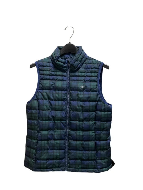 Vest Puffer & Quilted By Vineyard Vines In Blue, Size: M Wool Tweed Vest