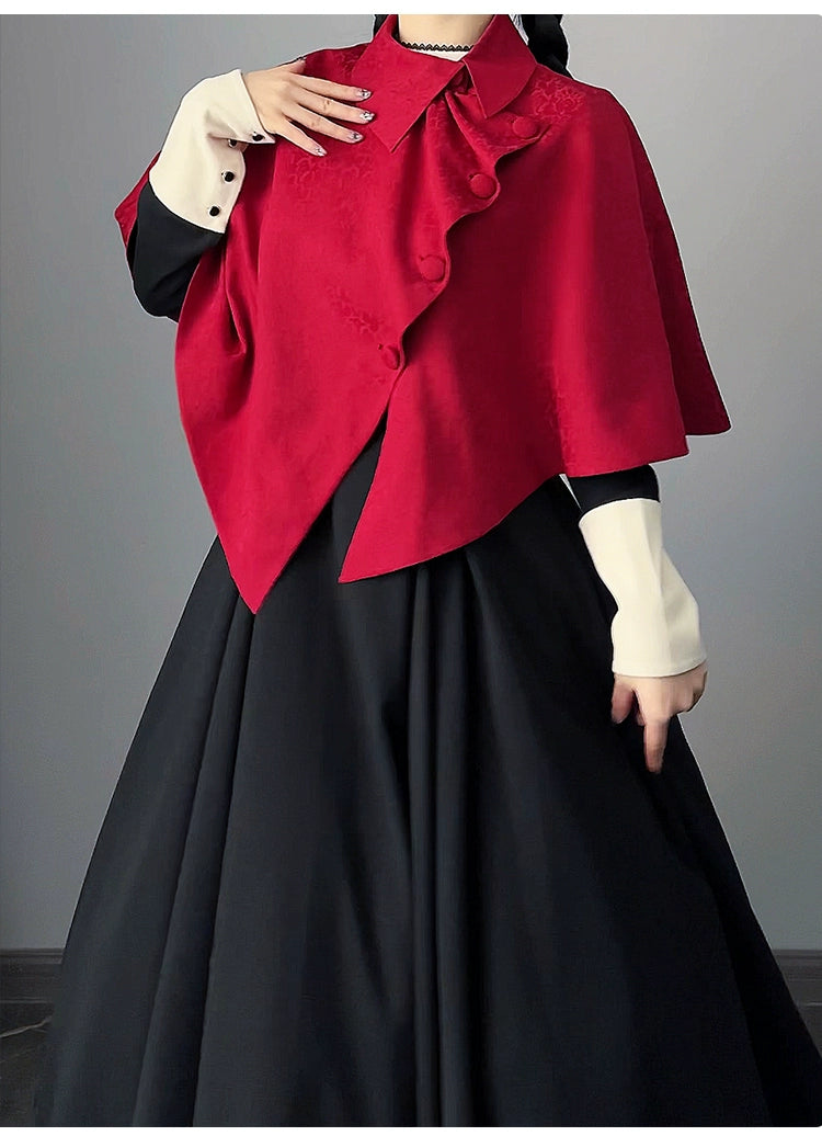 With PUJI~Eternal Night~Classic Lolita Cape Versatile Irregular Lolita Shawl Soft Faux Fur Shawl With PUJI~Eternal Night~Classic Lolita Cape Versatile Irregular Lolita Shawl Soft Faux Fur Shawl