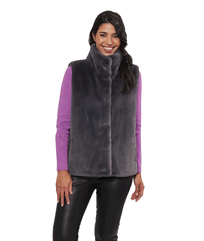 Lison Waistcoat - Grey Comfortable Knitted Waistcoat Vest