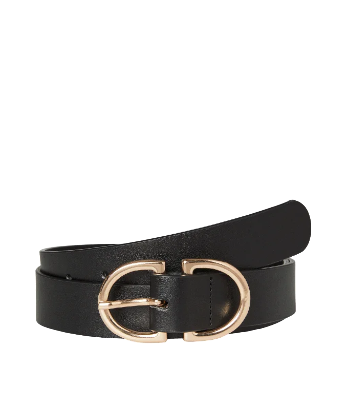 Sara Coated Belt - Black Cuffed Rolled Raglan
