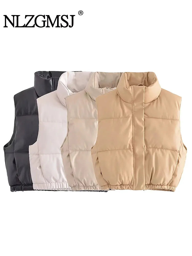 Znbbw TRAF Leather Vest Jackets Wome Solid Zipper Buttons Pockets Thick Warm Parka Women Waistcoats Autumn Winter Jackets Comfortable Fleece Waistcoat Jacket Znbbw TRAF Leather Vest Jackets Wome Solid Zipper Buttons Pockets Thick Warm Parka Women Waistcoats Autumn Winter Jackets Comfortable Fleece Waistcoat Jacket