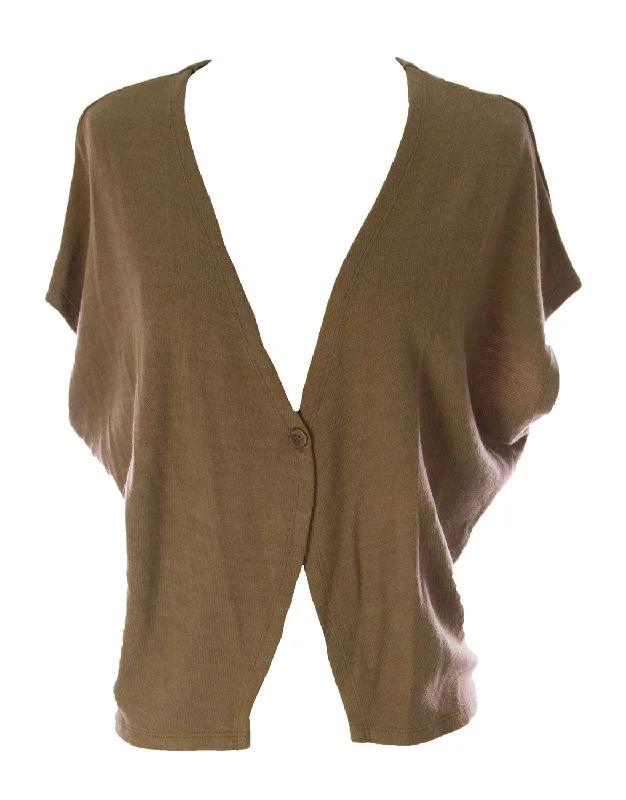 Lunn Women's Claire Dolman Sleeve Knit Waistcoat Chicoree Elegant Ribbed Waistcoat Vest Lunn Women's Claire Dolman Sleeve Knit Waistcoat Chicoree Elegant Ribbed Waistcoat Vest