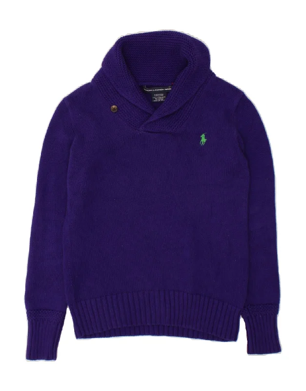 POLO RALPH LAUREN Womens Shawl Neck Jumper Sweater UK 10 Small Purple Elegant Pashmina Shawl Cape POLO RALPH LAUREN Womens Shawl Neck Jumper Sweater UK 10 Small Purple Elegant Pashmina Shawl Cape