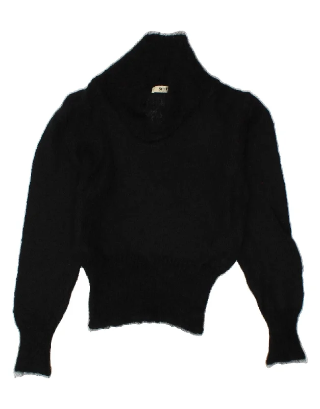 VINTAGE Womens See Through Shawl Neck Jumper Sweater UK 12 Medium Black Trendy Bohemian Shawl Cape VINTAGE Womens See Through Shawl Neck Jumper Sweater UK 12 Medium Black Trendy Bohemian Shawl Cape