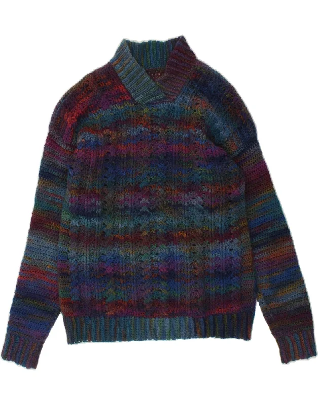 VINTAGE Womens Shawl Neck Jumper Sweater UK 16 Large Multicoloured Tie Dye Elegant Long Shawl Scarf VINTAGE Womens Shawl Neck Jumper Sweater UK 16 Large Multicoloured Tie Dye Elegant Long Shawl Scarf
