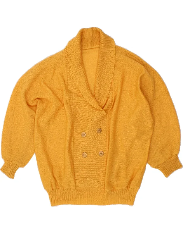 VINTAGE Womens Shawl Neck Jumper Sweater UK 16 Large Yellow Soft Cotton Shawl Poncho VINTAGE Womens Shawl Neck Jumper Sweater UK 16 Large Yellow Soft Cotton Shawl Poncho