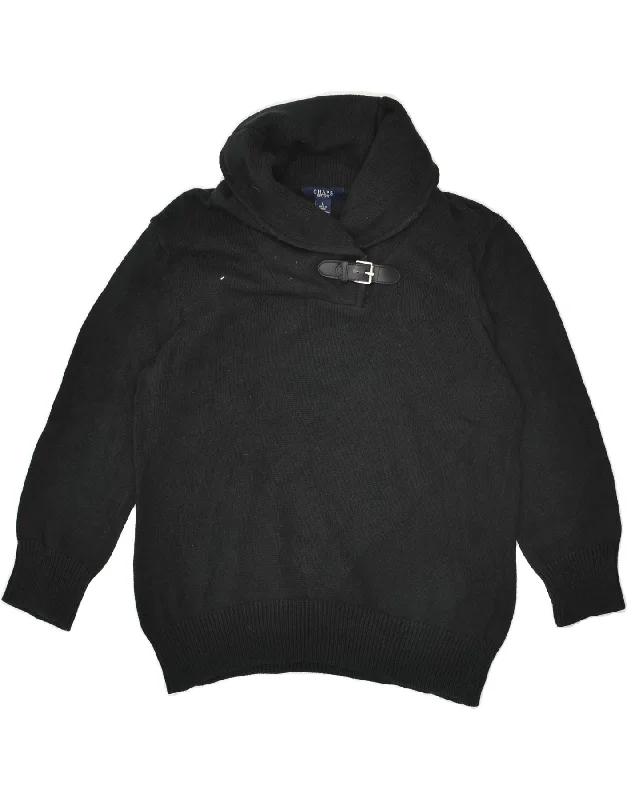 CHAPS Womens Shawl Neck Jumper Sweater UK 14 Large Black Cotton Stylish Chunky Wool Shawl CHAPS Womens Shawl Neck Jumper Sweater UK 14 Large Black Cotton Stylish Chunky Wool Shawl