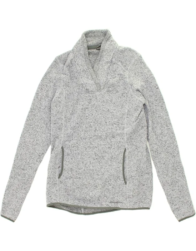 EDDIE BAUER Womens Shawl Neck Jumper Sweater UK 12 Medium Grey Flecked Soft Cashmere Shawl Poncho EDDIE BAUER Womens Shawl Neck Jumper Sweater UK 12 Medium Grey Flecked Soft Cashmere Shawl Poncho