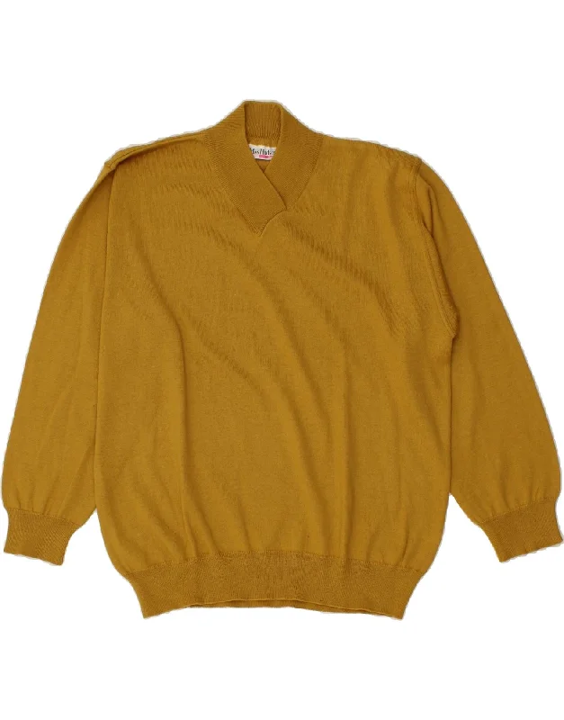 HUDSON Womens Shawl Neck Jumper Sweater IT 44 Medium Yellow Acrylic Comfortable Plaid Shawl Wrap HUDSON Womens Shawl Neck Jumper Sweater IT 44 Medium Yellow Acrylic Comfortable Plaid Shawl Wrap
