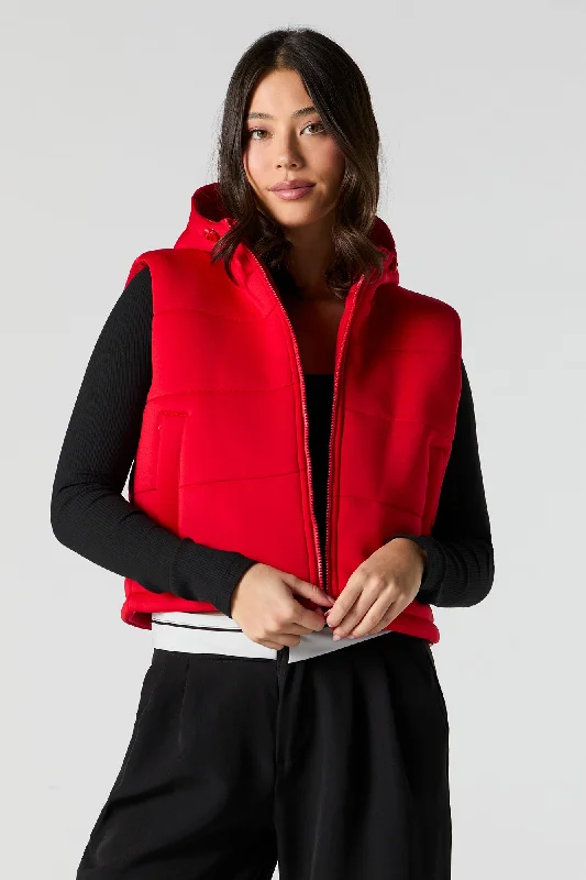 Scuba Puffer Vest Hooded Long Vest