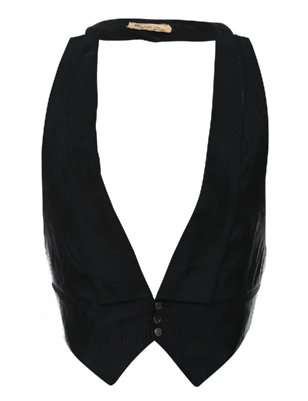Black Classic Waistcoat - S Cozy Sleeveless Waistcoat Vest