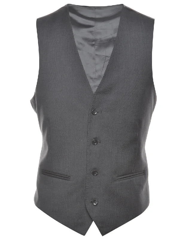 Black Waistcoat - M Lightweight Cotton Waistcoat Vest