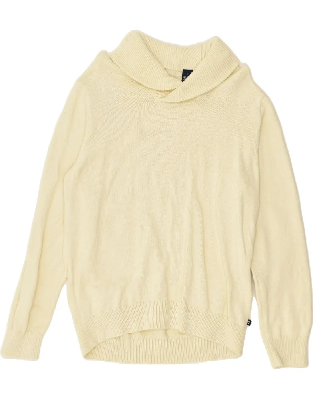 CHAPS Womens Shawl Neck Jumper Sweater UK 14 Medium Off White Cotton Elegant Knit Shawl Cape CHAPS Womens Shawl Neck Jumper Sweater UK 14 Medium Off White Cotton Elegant Knit Shawl Cape