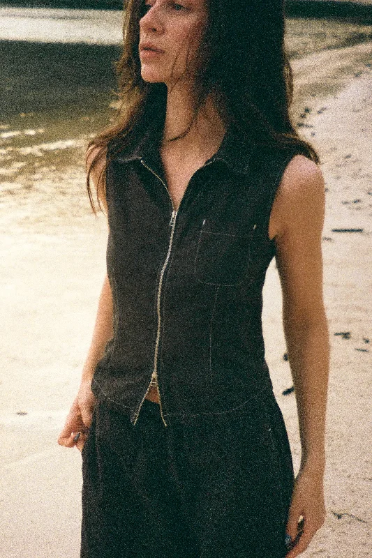 FLORA1 ZIP WAISTCOAT Classic Zip-Up Waistcoat
