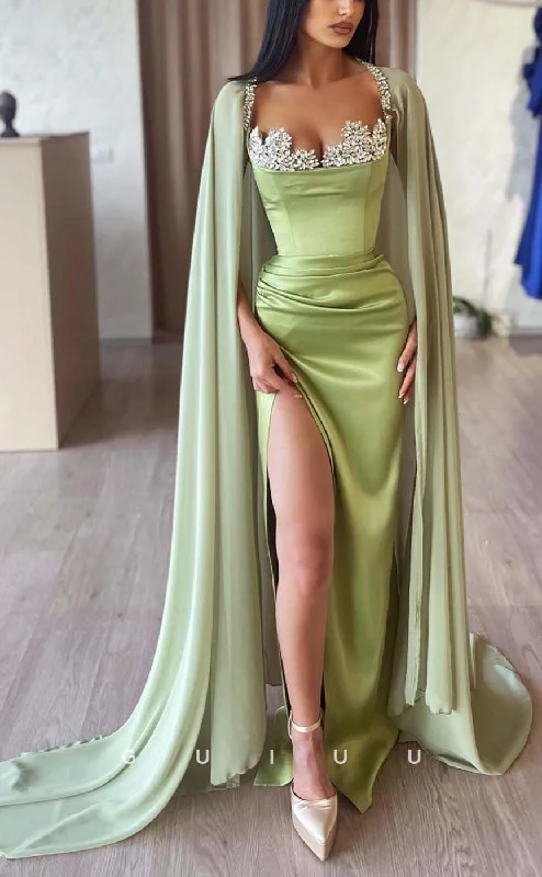 G3123 - Classic & Timeless Strapless Beaded Pleats Green Formal Prom Dresses With Shawl Lightweight Cotton Shawl G3123 - Classic & Timeless Strapless Beaded Pleats Green Formal Prom Dresses With Shawl Lightweight Cotton Shawl